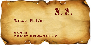 Matuz Milán névjegykártya