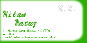 milan matuz business card